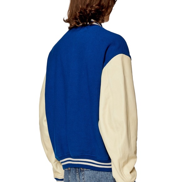 Diesel men’s bomber jacket. Never been worn. BLUE/ CREAM - Picture 3 of 3